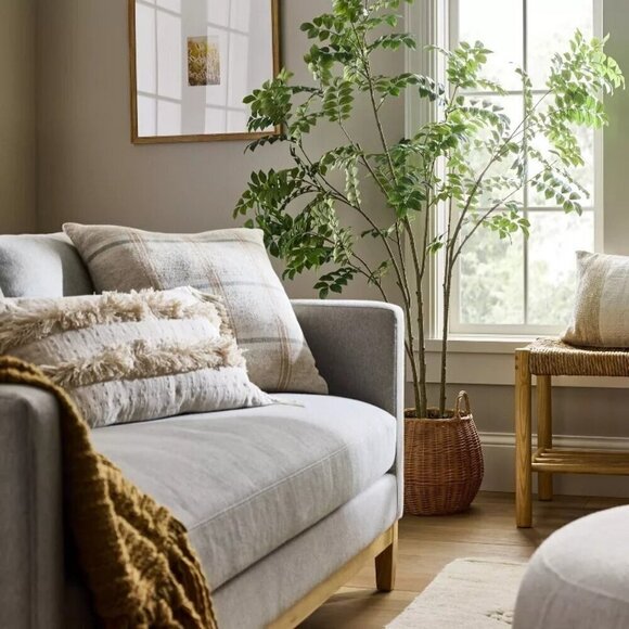 Threshold Studio McGee Artificial Pterocarpus Leaf Tree in Woven Basket - Target - Picture 2 of 10